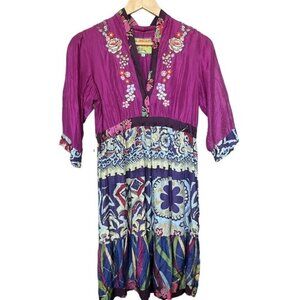 Johnny Was Floral Embroidered Dress Women‎ Size Small